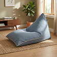 SOO  SANTAI - Fauteuil poire intérieur 140x120x90 cm déhoussable avec poignées et surpiqûres SANS billes Gris (LBIN140120-2) - vignette