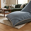 SOO  SANTAI - Fauteuil poire intérieur 140x120x90 cm déhoussable avec poignées et surpiqûres SANS billes Gris (LBIN140120-2) - vignette