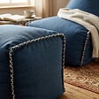 SOO  SANTAI - Fauteuil poire enfant avec repose pieds 75x60x65/45x60x35 cm AVEC billes Bleu jeans (MBINDR3260-1-SET) - vignette