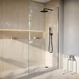 AURLANE - Receveur de Douche à Carreler 120x90cm avec Bonde à Sortie Horizontale - Grille Noire - vignette