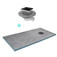 AURLANE - Receveur de Douche à Carreler 160x80cm avec Bonde à Sortie Horizontale - Grille Noire - vignette