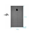AURLANE - Receveur de Douche à Carreler 160x80cm avec Bonde à Sortie Horizontale - Grille Noire - vignette