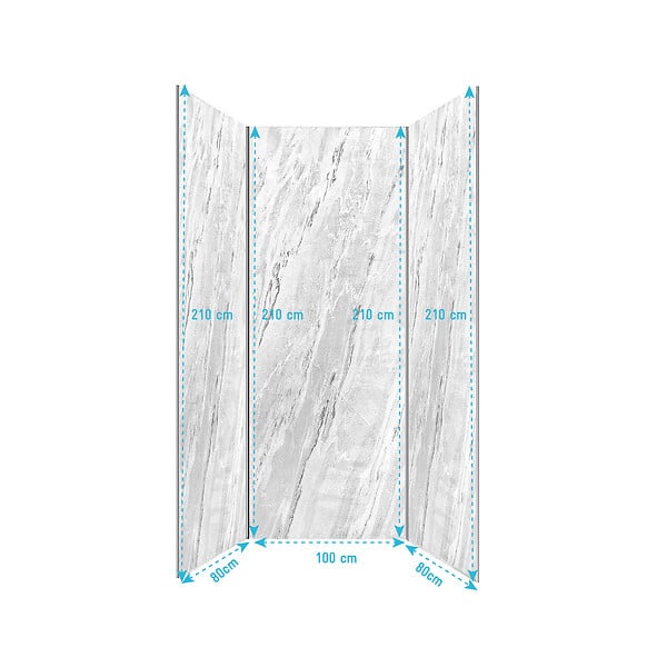 AURLANE - Pack 3 Panneaux Muraux Pierre Artic Storm 80(x2)+100x210cm + Profilés Chrome - STONE'IT - large