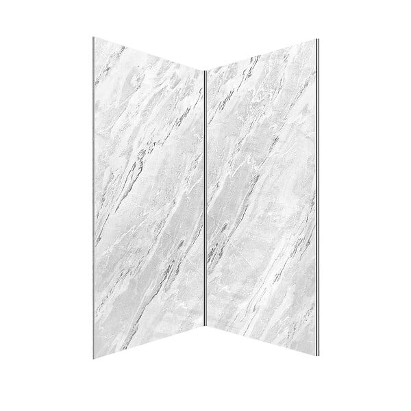 AURLANE - Pack 2 Panneaux Muraux Pierre Artic Storm 100+120x210 + Profilés Chrome - STONE'IT - large