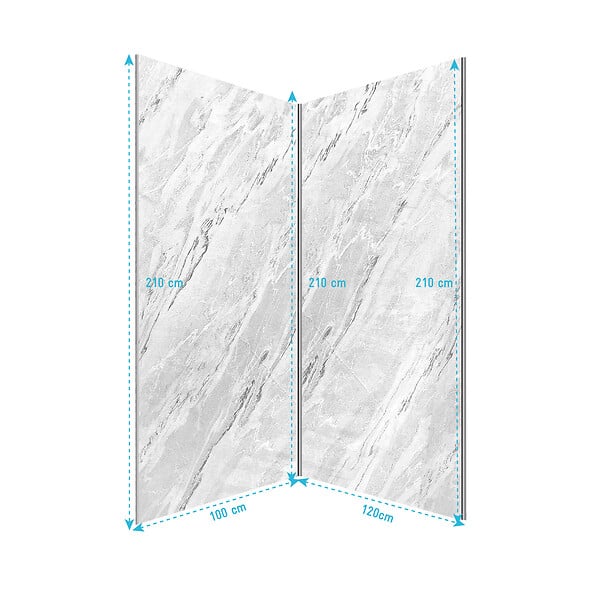 AURLANE - Pack 2 Panneaux Muraux Pierre Artic Storm 100+120x210 + Profilés Chrome - STONE'IT - large