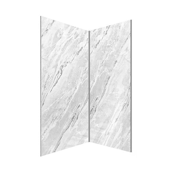 AURLANE - Pack 2 Panneaux Muraux Pierre Artic Storm 80+100x210 + Profilés Chrome - STONE'IT - large