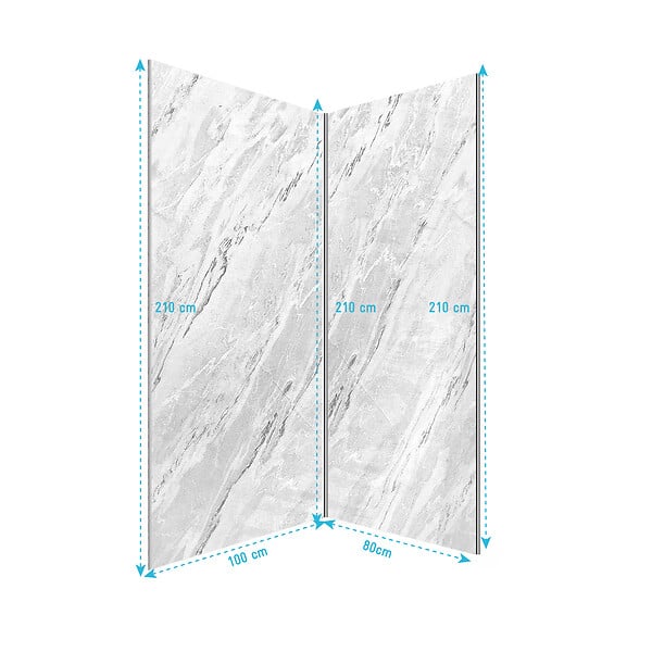 AURLANE - Pack 2 Panneaux Muraux Pierre Artic Storm 80+100x210 + Profilés Chrome - STONE'IT - large