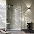 AURLANE - Paroi de Douche 120x200cm - Verre trempé 6mm - Bords Sérigraphiés Noirs Ultra-fin - vignette