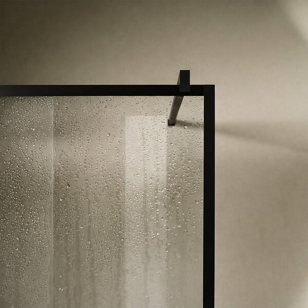 AURLANE - Paroi de Douche 120x200cm - Verre trempé 6mm - Bords Sérigraphiés Noirs Ultra-fin - large