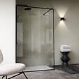 AURLANE - Paroi de Douche 120x200cm - Verre trempé 6mm - Bords Sérigraphiés Noirs Ultra-fin - vignette