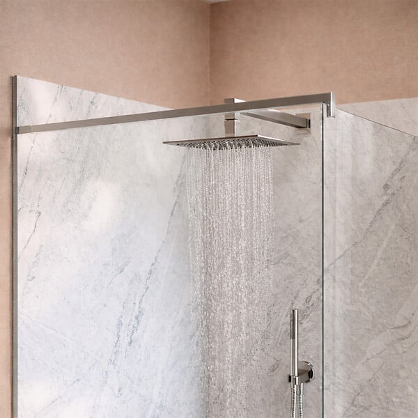 AURLANE - Pack 2 Panneaux Muraux Pierre Artic Storm 80+120x210 + Profilés Chrome - STONE'IT - large