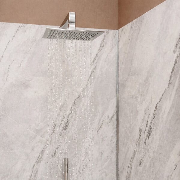 AURLANE - Pack 3 Panneaux Muraux Pierre Artic Storm 80x210cm + Profilés Chrome - STONE'IT - large