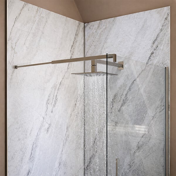 AURLANE - Pack 2 Panneaux Muraux Pierre Artic Storm 90x250cm + Profilés Chrome - STONE'IT - large