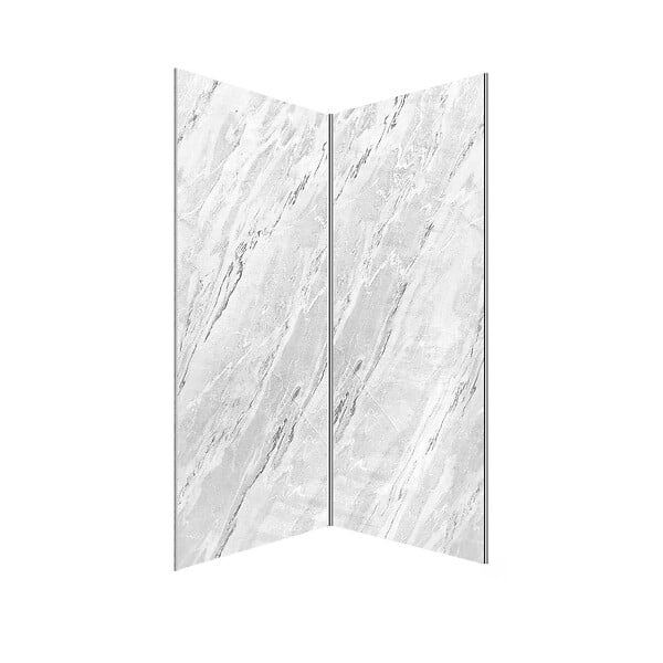 AURLANE - Pack 2 Panneaux Muraux Pierre Artic Storm 90x250cm + Profilés Chrome - STONE'IT - large