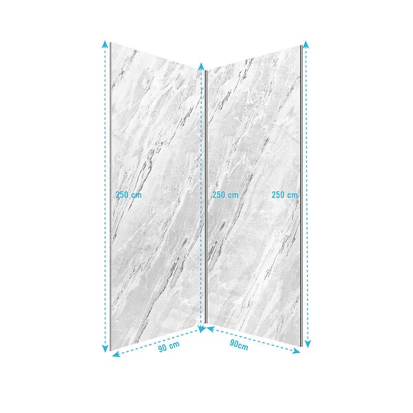 AURLANE - Pack 2 Panneaux Muraux Pierre Artic Storm 90x250cm + Profilés Chrome - STONE'IT - large