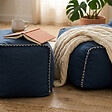 SOO  SANTAI - Fauteuil poire intérieur avec repose pieds 90x60x85/45x60x35 cm AVEC billes Bleu jeans (BINDR9080-1-SET) - vignette