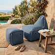SOO  SANTAI - Fauteuil poire intérieur avec repose pieds 90x60x85/45x60x35 cm SANS billes Bleu jeans (BINDR9080-1) - vignette