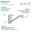 VITRA - Mitigeur de cuisine bec bas cartouche 1/2 C2 éco - VITRA - A43429EKF - vignette