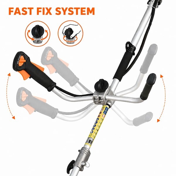 CHESTER - Débroussailleuse thermique 52 cm³ - 3 lames + 1 tête double fil - large