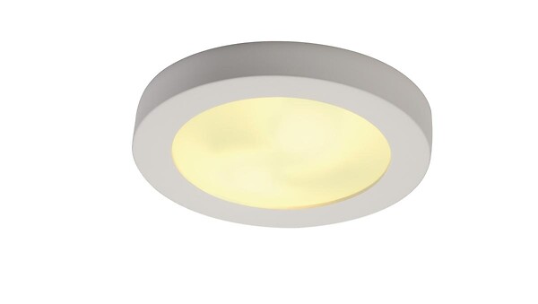 SLV - PLASTRA 105 E27, plafonnier rond, plâtre blanc, max. 2x 25W - large
