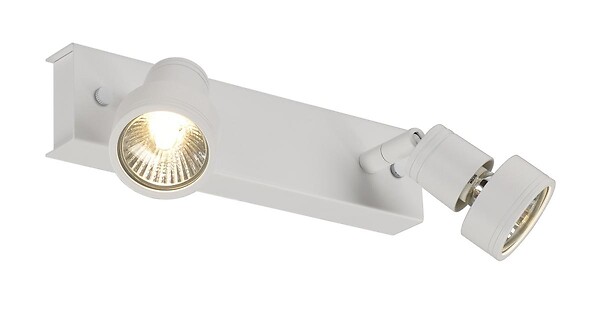 SLV - Applique intérieure orientable Puri 2 GU10 blanc mat max. 2x50W anneau déco inclus - large