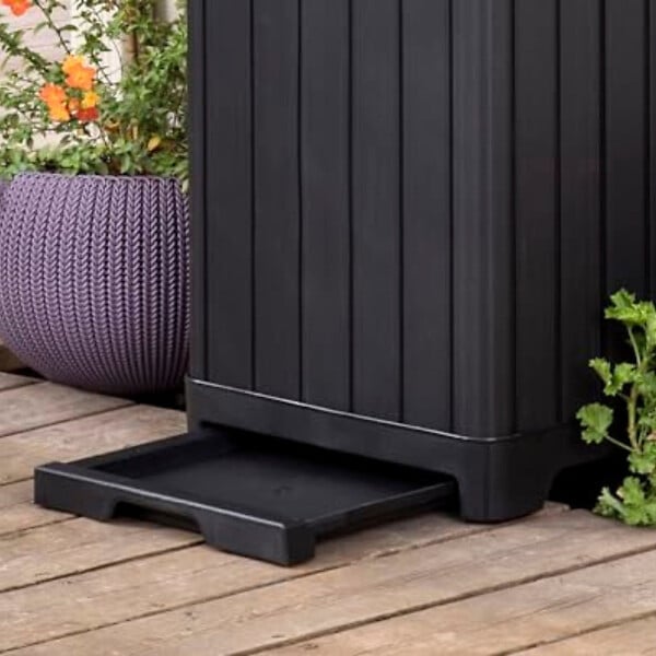 KETER - Keter Baltimore poubelle extérieure 125 L en plastique noir 41 x 41 x 87,4 cm (236997) - large