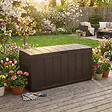 KETER - Keter Sherwood coffre de jardin 270 L en résine aspect bois marron 117 x 45 x 57,5 cm (230403) - vignette