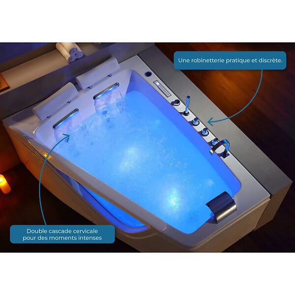 DISTRIBAIN - Baignoire balnéo D-Neptune 47 jets Whirlpool - large