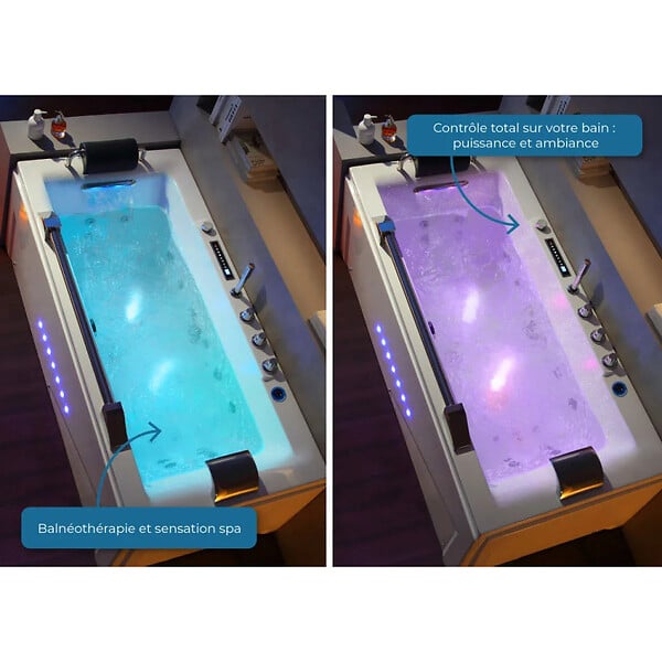 DISTRIBAIN - Baignoire balnéo D-Cleveland 46 jets Whirlpool - large