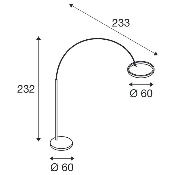 SLV - Lampadaire LED ONE BOW FL SLV - 20W - 2700/3000K - Noir/Laiton - Dimmable - large