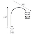 SLV - Lampadaire LED ONE BOW FL SLV - 20W - 2700/3000K - Noir/Laiton - Dimmable - vignette