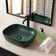 SWISS AQUA TECHNOLOGIES - Vasque à poser 45,5 x 32,5 x 13,5 cm sans trop-plein vert foncé mat Infinitio SAT (SATINF4532DGEM) - vignette