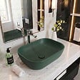 SWISS AQUA TECHNOLOGIES - Vasque à poser 45,5 x 32,5 x 13,5 cm sans trop-plein vert foncé mat Infinitio SAT (SATINF4532DGEM) - vignette