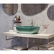 SWISS AQUA TECHNOLOGIES - Vasque à poser 45,5 x 32,5 x 13,5 cm sans trop-plein vert foncé mat Infinitio SAT (SATINF4532DGEM) - vignette