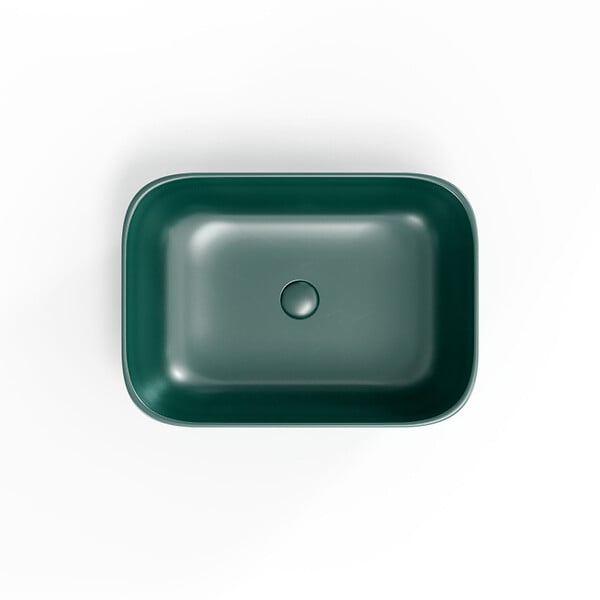 SWISS AQUA TECHNOLOGIES - Vasque à poser 45,5 x 32,5 x 13,5 cm sans trop-plein vert foncé mat Infinitio SAT (SATINF4532DGEM) - large