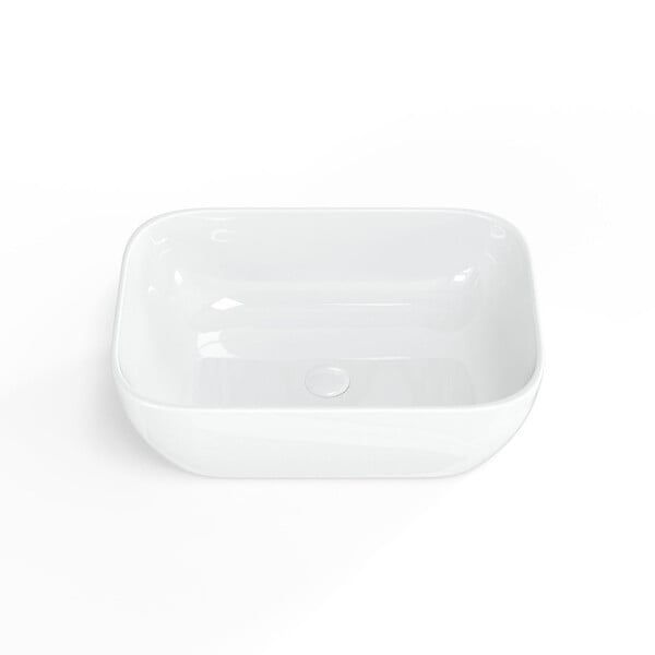 SWISS AQUA TECHNOLOGIES - Infinitio Vasque à poser 45,5x32,5 cm, sans trop-plein, Blanc brillant (SATINF4532) - large