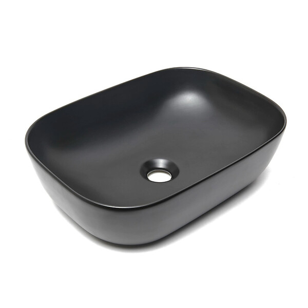 SWISS AQUA TECHNOLOGIES - Vasque à poser 45,5 x 32,5 x 13,5 cm sans trop-plein noir mat Infinitio SAT (SATINF4532BKM) - large