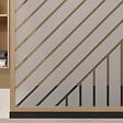 AURLANE - Paroi de douche 90x200 HINATA - Style Japandi Geometrique - Cadre Effet Bois - Verre 6mm - vignette