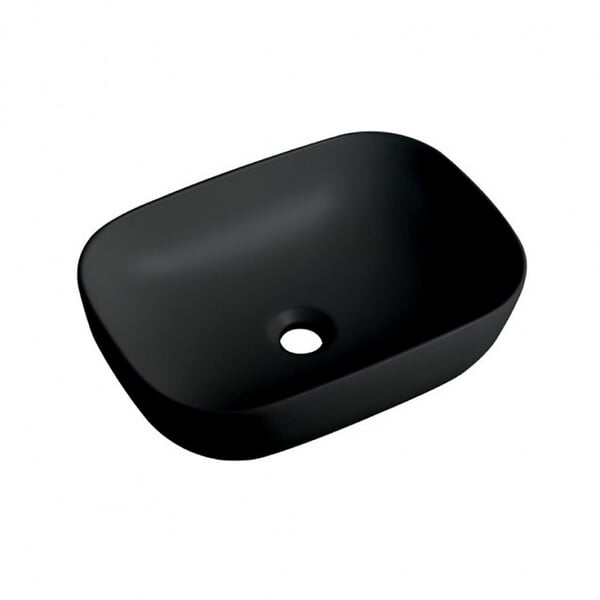 SWISS AQUA TECHNOLOGIES - Vasque à poser 45,5 x 32,5 cm avec bonde sans trop-plein noir mat Infinitio SAT (SATINF4532BKM-SET_BP) - large