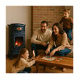 SAHARA - Poele à gaz 3,4KW Bleu Saphir Mat Effet poêle à bois Fonte véritable + Tuyau gaz + détendeur butane Provence Sahara - vignette