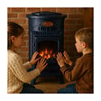 SAHARA - Poele à gaz 3,4KW Bleu Saphir Mat Effet poêle à bois Fonte véritable + Tuyau gaz + détendeur butane Provence Sahara - vignette