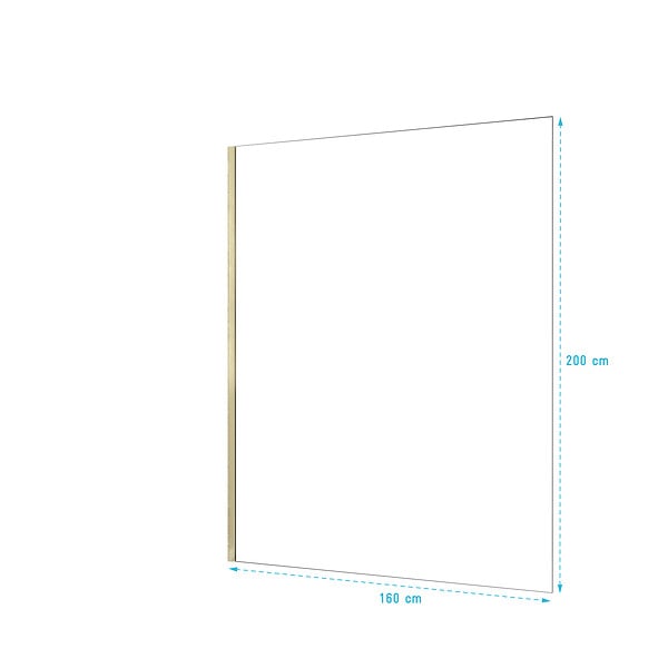 AURLANE - Paroi de douche à l'italienne 160x200 cm verre trempé 8 mm - Or Doré Brossé - FREEDOM 2 GOLD - large