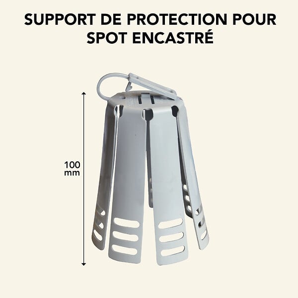 TIBELEC - Lot de 3 supports protecteurs pour spot encastré - Blanc - large