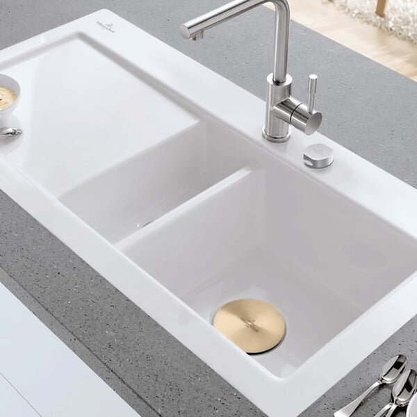 VILLEROY ET BOCH - Cache bonde evier  Or - large