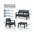 KZ GARDEN - Salon de jardin Extérieur 4 personnes Gris Anthracite Canapé 2 places + 2 fauteuils + Table basse + 4 Coussins KZ GARDEN - vignette