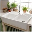 VILLEROY ET BOCH - Evier timbre d'office  Tradition 89,5 x 63 céramique vidage auto blanc + Cache bonde anthracite - vignette