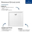 VILLEROY ET BOCH - Receveur O.NOVO extra plat - carré - Dimensions : 100 X 100 cm - Couleur : BLANC- réf : 60601001 - VILLEROY ET BOCH - vignette
