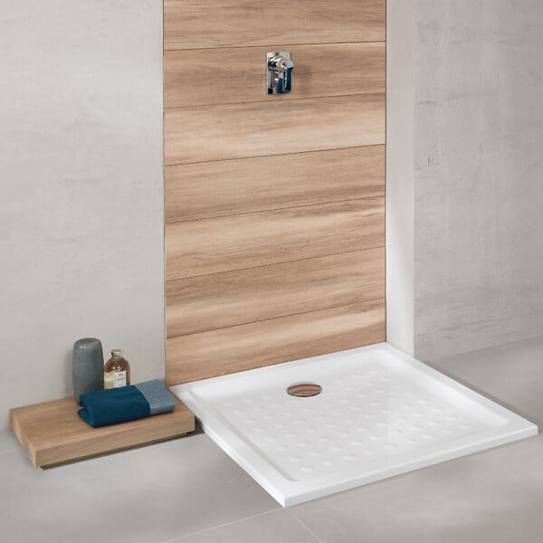 VILLEROY ET BOCH - Receveur O.NOVO extra plat - carré - Dimensions : 100 X 100 cm - Couleur : BLANC- réf : 60601001 - VILLEROY ET BOCH - large
