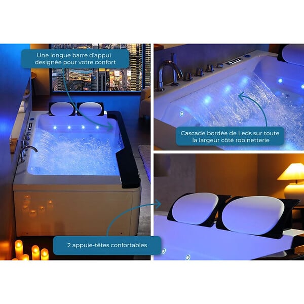 DISTRIBAIN - Baignoire balnéo Panama 51 jets Whirlpool - large