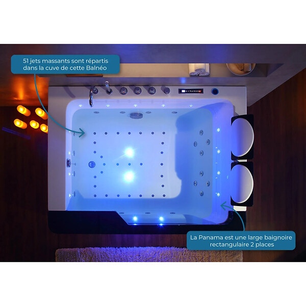 DISTRIBAIN - Baignoire balnéo Panama 51 jets Whirlpool - large